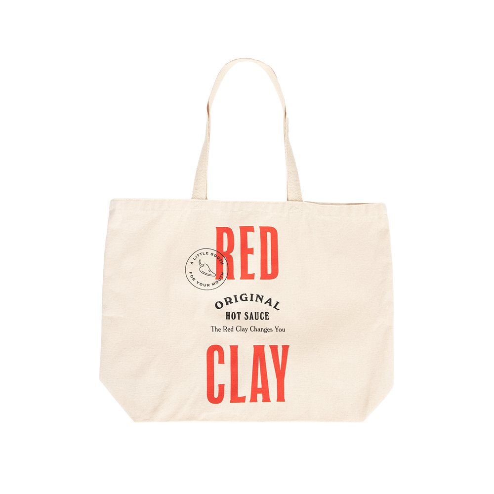 Red Clay canvas market tote